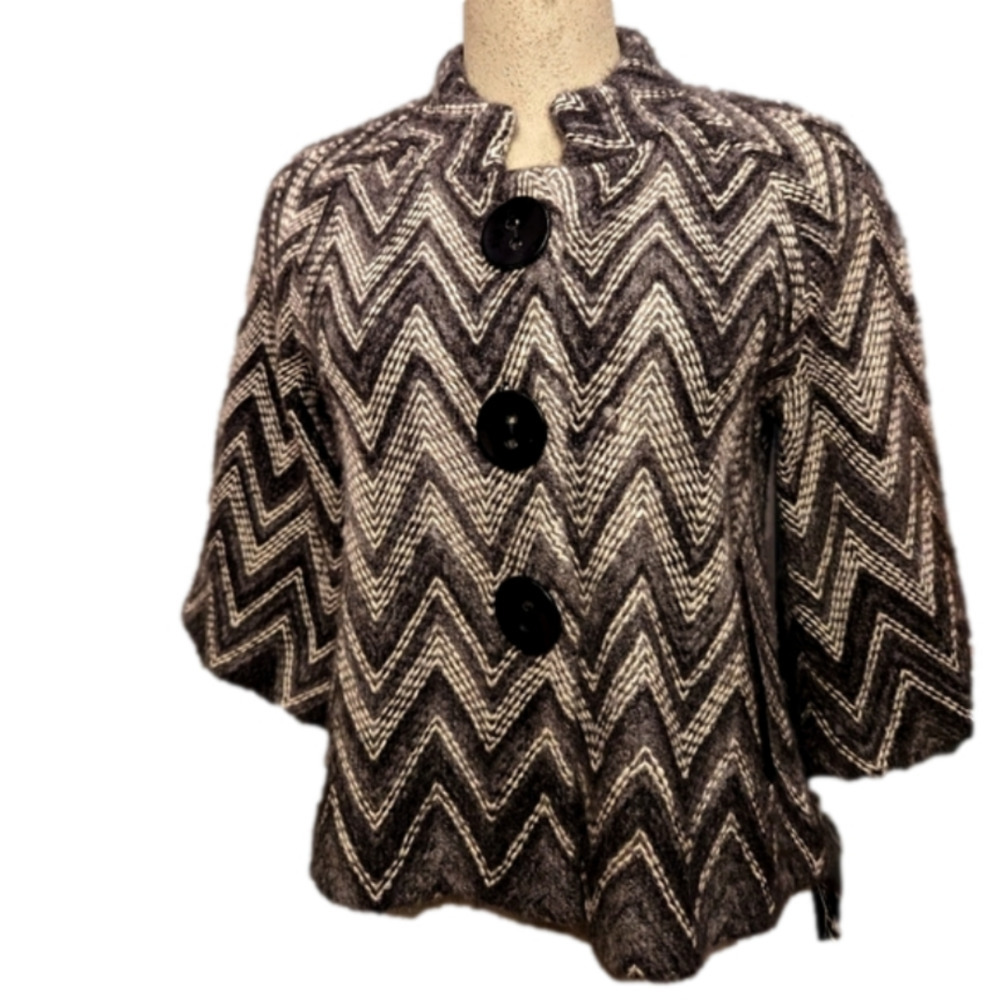 NWT Alexandra Bartlett wool blend jacket gray & black Sz M